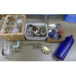 Three boxes of glass and a box of metal **PLEASE NOTE THIS LOT IS NOT ELIGIBLE FOR POSTING AND