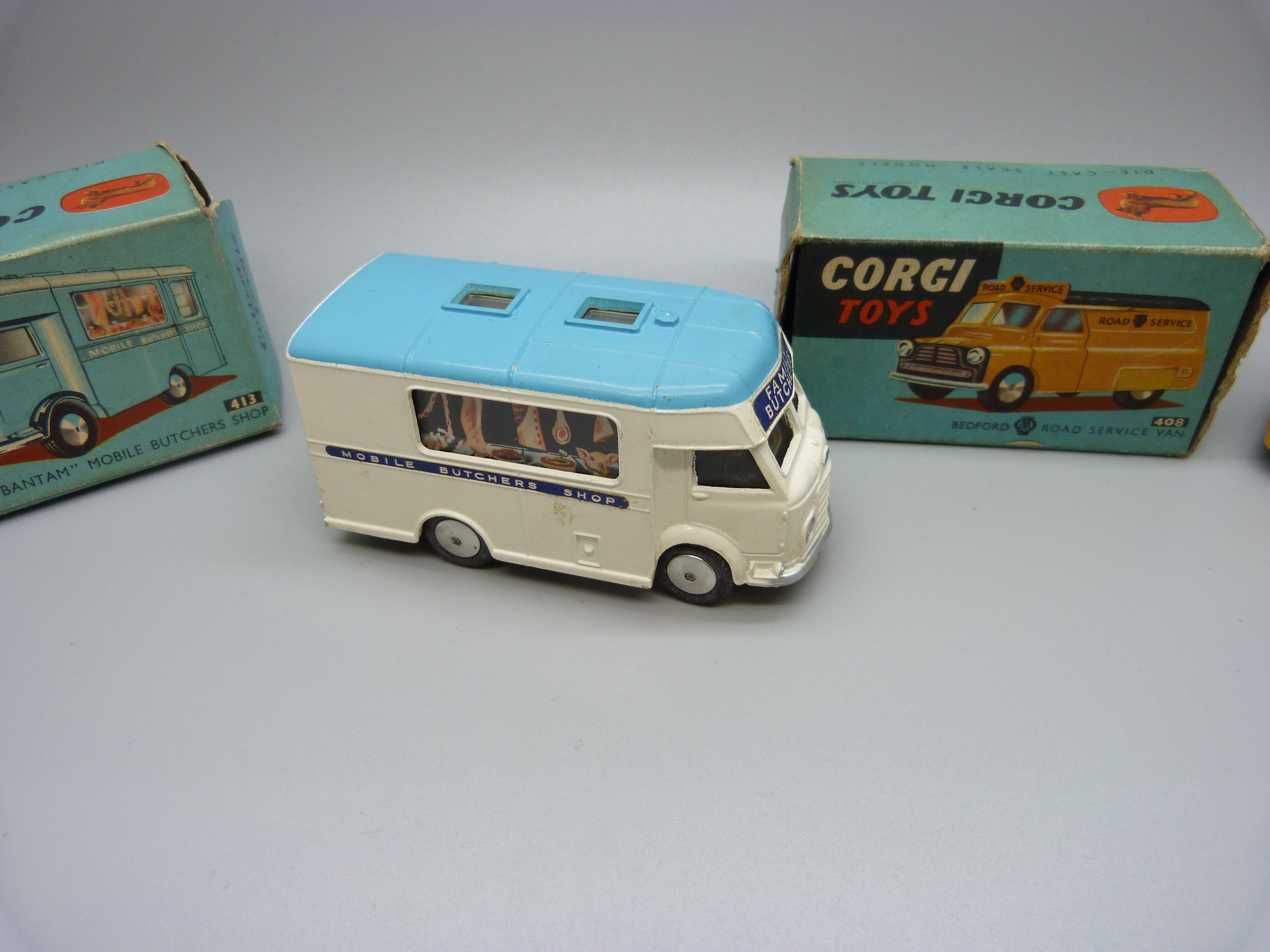 Two Corgi Toys, 408 Bedford Road Service Van and 413 Smith's Karrier Bantam Mobile Butchers Shop, - Image 4 of 7