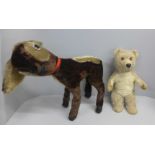 A vintage 1950's Chiltern musical Cubby Bruin Teddy bear and kid goat