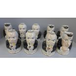 A collection of Kensington character 'gurgling' jugs