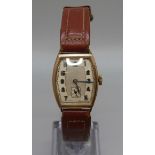 A 9ct gold wristwatch, Novoris cal.260, London 1930, 25mm case