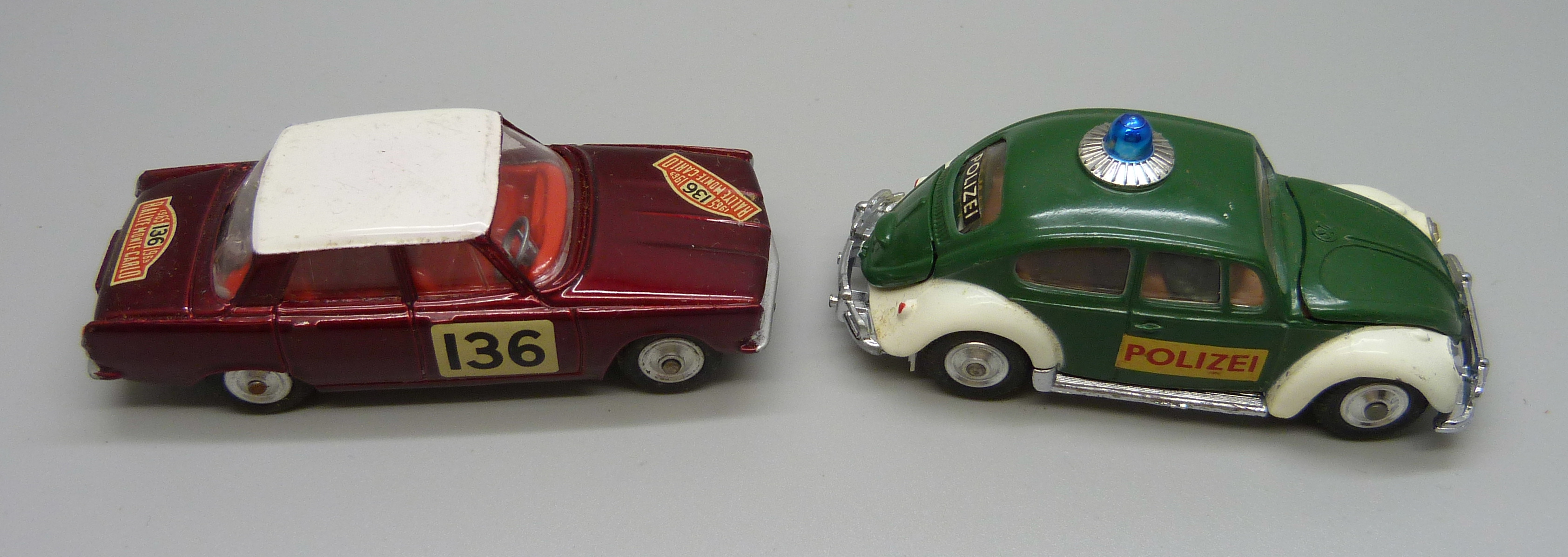 Two Corgi Toys, 322 Rover 2000 in Monte-Carlo Trim and Volkswagen European Police Car, both - Image 3 of 4