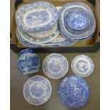 A collection of blue and white china including Willow pattern **PLEASE NOTE THIS LOT IS NOT ELIGIBLE