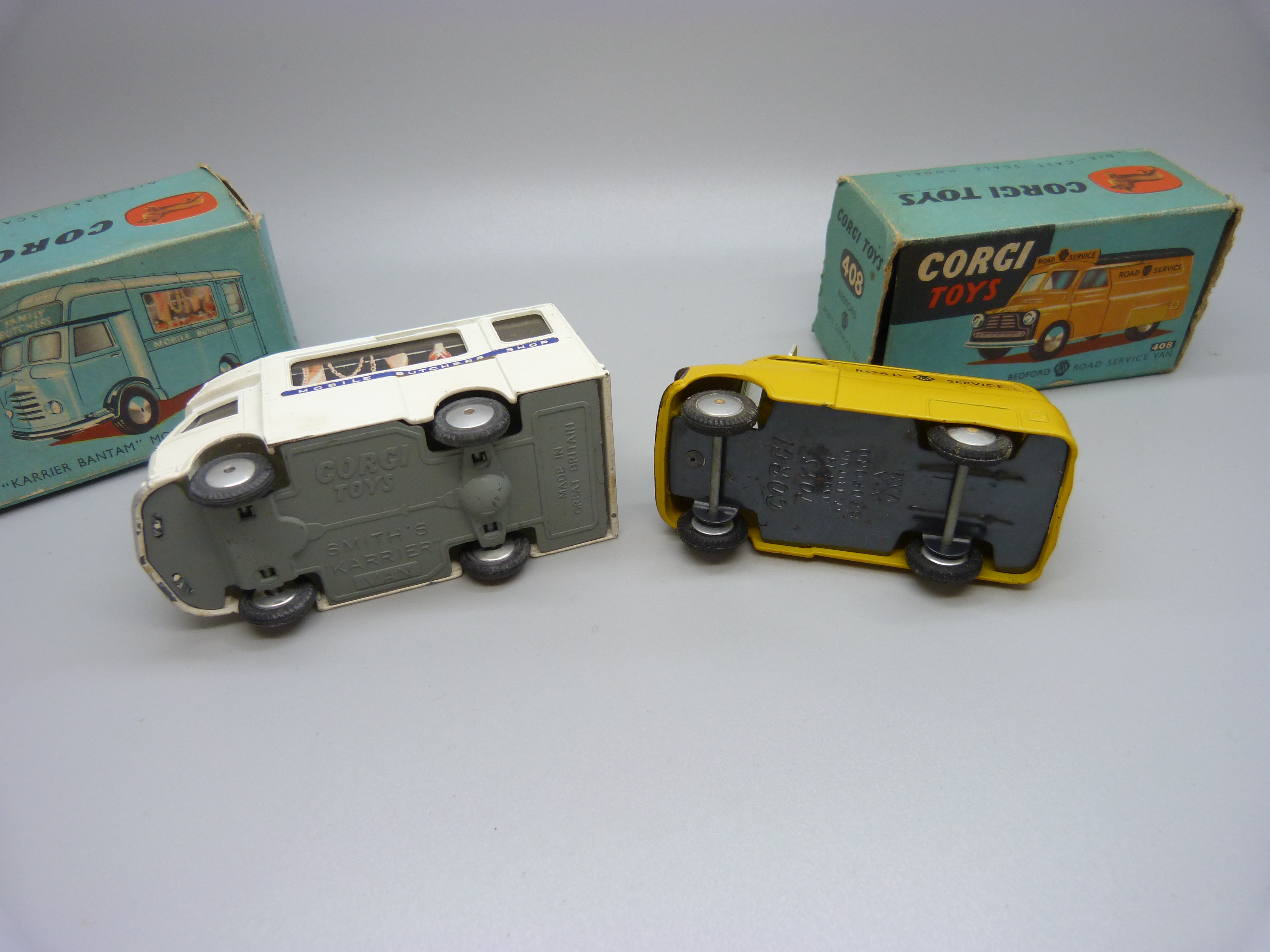 Two Corgi Toys, 408 Bedford Road Service Van and 413 Smith's Karrier Bantam Mobile Butchers Shop, - Image 7 of 7