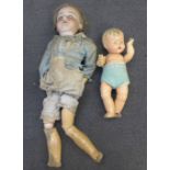 An Armand Marseille doll, 390 A9M, a/f and one other doll