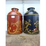 Two Chinese chinoiserie lidded pots