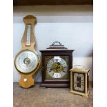 A German mahogany bracket clock and one other