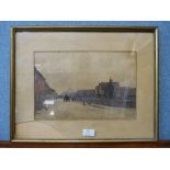 Trythall Rowe, A Village Street, Berkshire, watercolour, framed