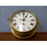 A Smiths Cricklewood brass ships clock