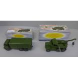 Two Dinky Supertoys die-cast model vehicles, 622 10-ton Army Truck and 661 Recovery Tractor, both
