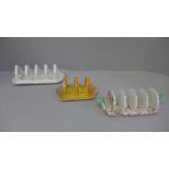 Three Shelley toast racks