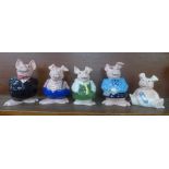 A set of Wade Nat West Pig money banks