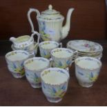 A six setting Crown Staffordshire tea set