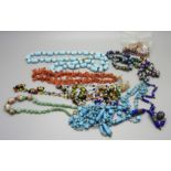 A collection of Venetian beads, etc.