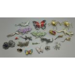 Animal costume brooches and clips