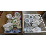 A collection of assorted china including Wedgwood Jasperware and Aynsley, two boxes **PLEASE NOTE