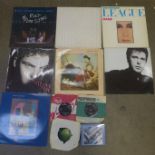 Seven LP records and 7" singles and a The Beatles CD