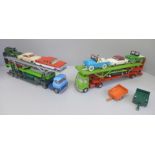 Two Corgi Major car transporters and Corgi and Dinky Toys model vehicles