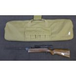 A Spanish air rifle, .177 calibre with sight and soft case