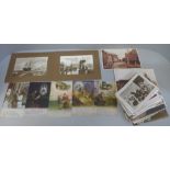 A collection of approximately 60 Edwardian and later postcards