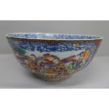 An early 19th Century Chinese bowl, a/f repaired