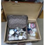 A suitcase, travel case and assorted china, etc **PLEASE NOTE THIS LOT IS NOT ELIGIBLE FOR POSTING