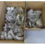 Two boxes of thirty-six diamante bangles, unused shop stock