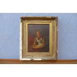 English School (19th Century), portrait of a maid, oil on canvas, framed