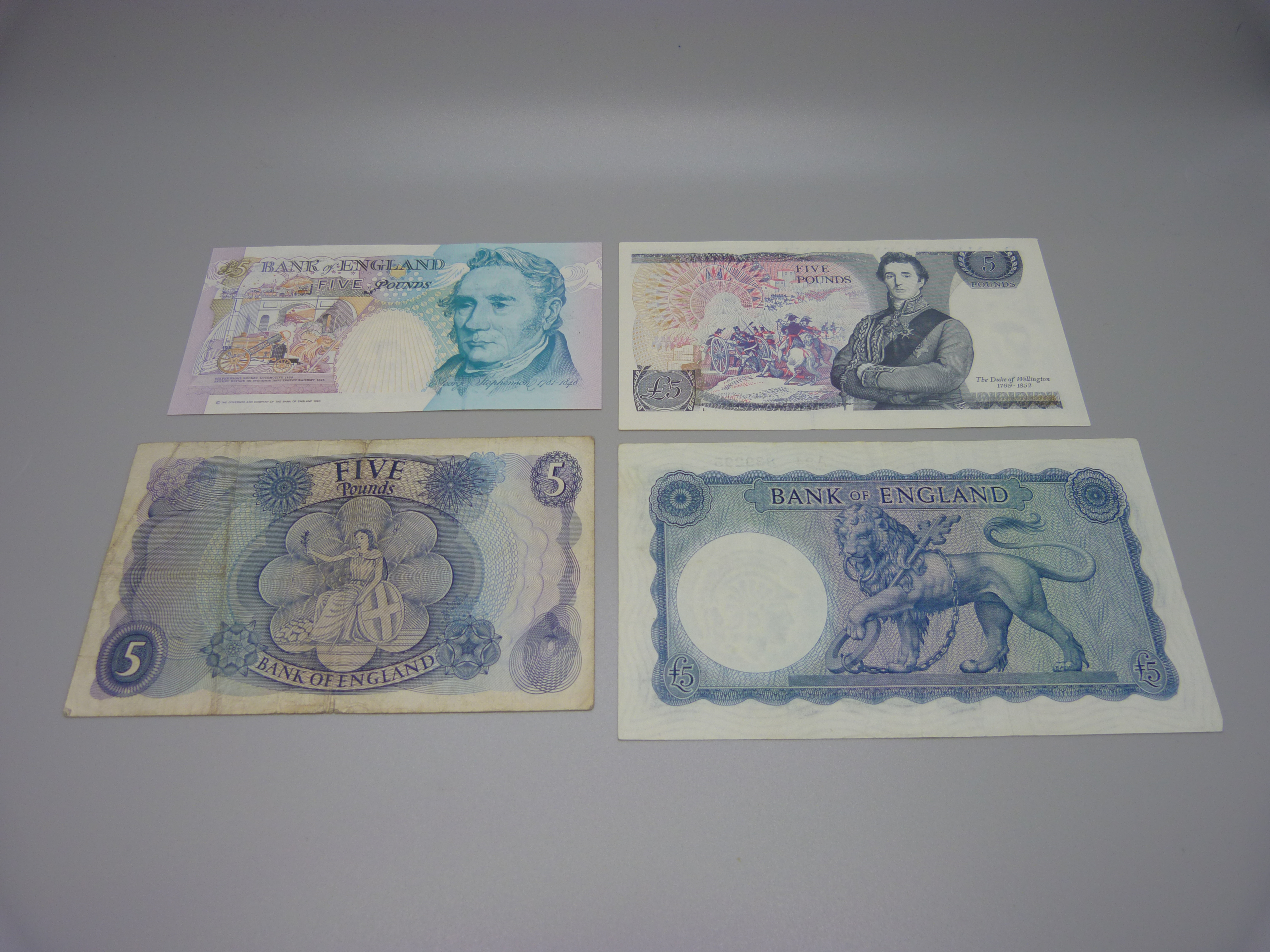 Four £5 notes - Image 6 of 6