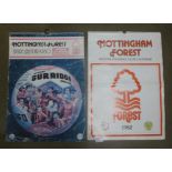 Two Nottingham Forest calendars; 1980 and 1982