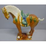 A Chinese majolica figure of a horse