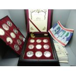 A 40th Anniversary Coronation collection of eighteen silver coins, boxed with paperwork