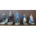 Five Danbury Mint Last of the The Summer Wine figures