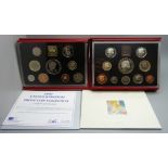 Seven UK proof coin sets, 1981-1999