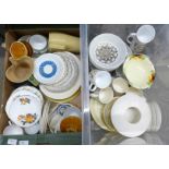 Two boxes of mixed china including part tea sets, figures, etc. **PLEASE NOTE THIS LOT IS NOT