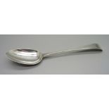 A silver brite cut serving spoon, London 1792, Samuel Davenport, 46g, 21cm