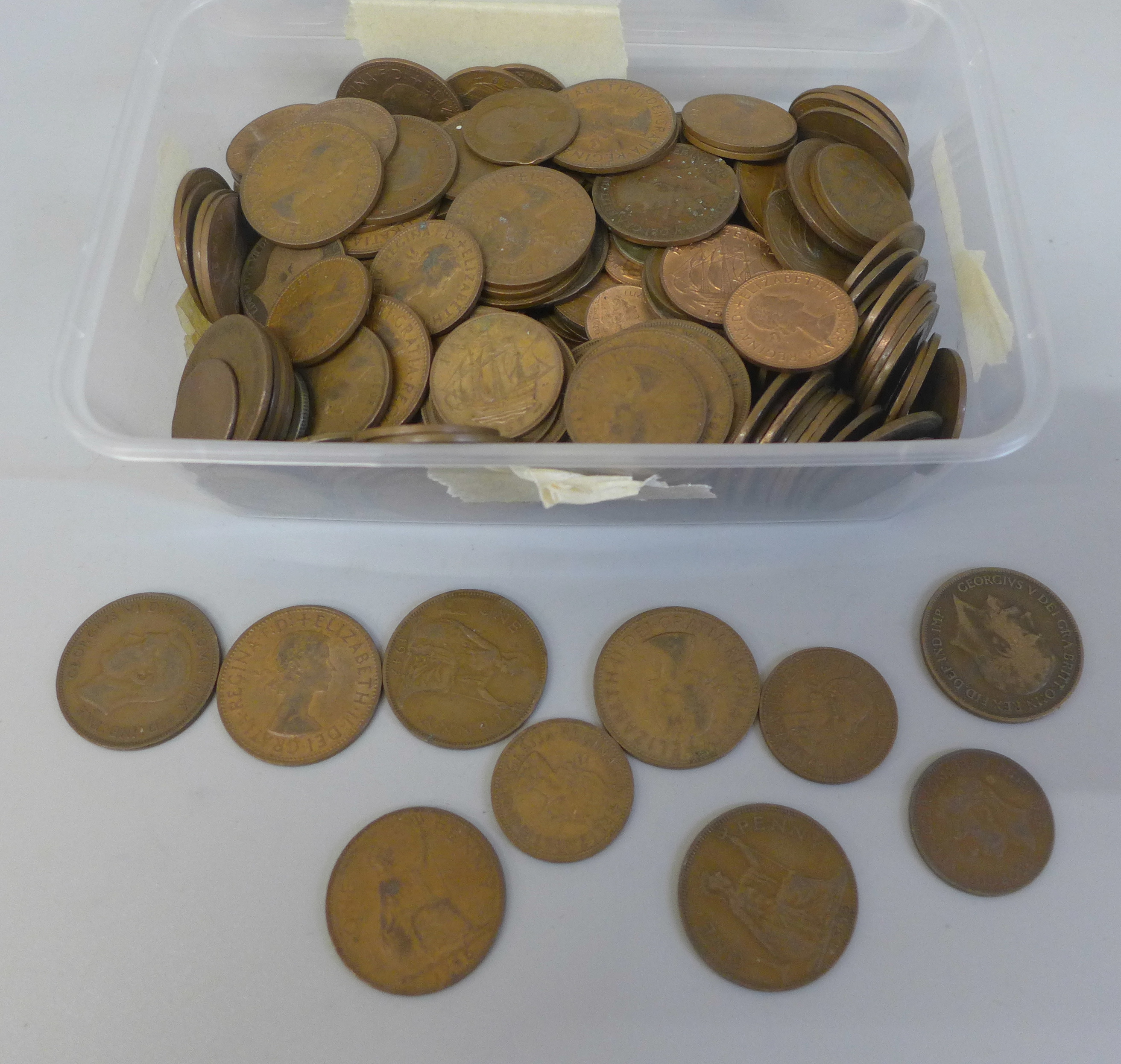 1.83kg of pennies and half-pennies