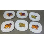 Six Beefeater English Ironstone Pottery Ltd. plates