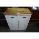 A Victorian painted pine kitchen cupboard