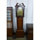 A George III inlaid oak 8-day longcase clock, the brass dial signed Joseph Grey, Durham