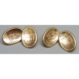 A pair of 9ct gold cufflinks, Birmingham 1918, 11.4g