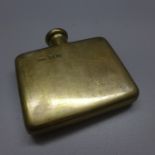 A small silver gilt hip flask, London 1907, Charles & George Asprey, 56g, 69mm wide