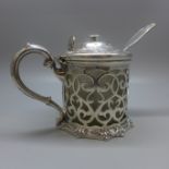 A Victorian silver preserve pot with glass liner, London 1845, John Evans II, and a Victorian silver