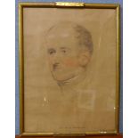 J. Lonsdale, portrait of Sir Francis Burdett Bart., pencil and chalk on paper, 50 x 37cms, framed