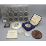 Assorted coins including a set of 15 Canadian 1978 Commonwealth Games coins