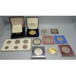 Eleven United Kingdom proof coins