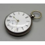 A silver fusee pocket watch