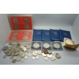 Assorted coinage including two Crowns of Great Britain Collections