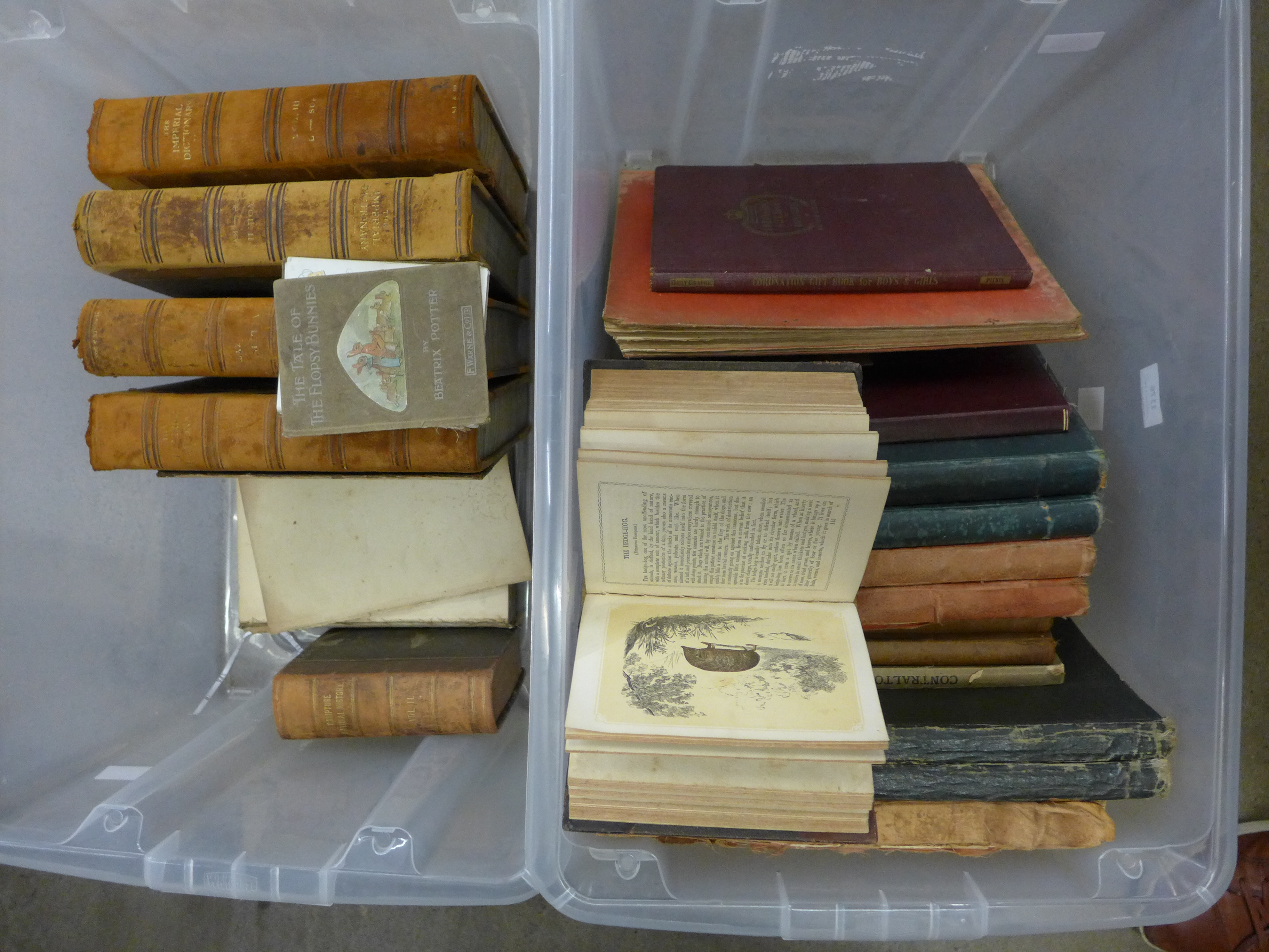 A collection of 19th and 20th Century books including a box of sheet music and song books **PLEASE