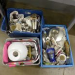 Three boxes of household items, crystal, glass, figures including Nao, etc. **PLEASE NOTE THIS LOT